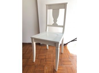 White Wooden Tall Backed Chair