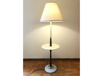 Vintage  Standing Lamp - Painted Metal And Faux Wood Faux Marble 55'H