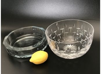Asta Stromberg Heavy Crystal Bowl And A  Large Unsigned Crystal Bowl