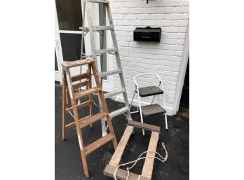 Ladders & Loading - 4 Pc Set Of Three Ladders And A Dolly