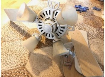 Hampton Bays Ceiling Fan 5 Blades, Ea 21' Long - White/Natural Reversible Blades