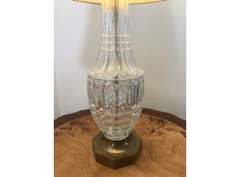 Crystal And Brass Table Lamp 32'H With Hexagonal Base