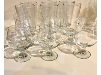 Glasses Galore! 6 Pilsners (5-3/4'H) & 6 Brandy Snifters (4.5'H)