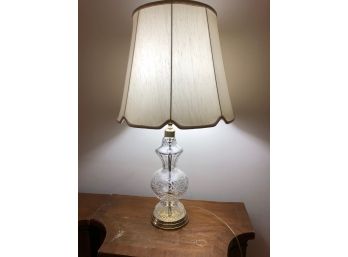 Wedgewood Large Crystal Based Table Lamp With Gold Tone Hardware - 33'H