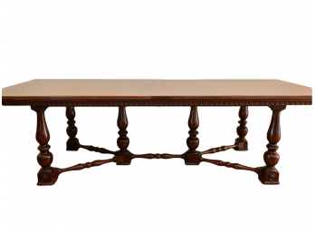 Elizabethan Style Dining Table Or Boardroom Table With Carved Skirt - 106'L X 40'W