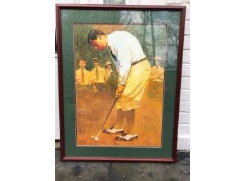 Double Matted Signed Print - Golfer  36.5'H X 28.5'W
