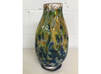 Tall Multicolored Vase 15'H X 8'W  - Appears Hand Crafted