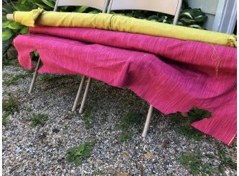 2 Bolts Of Designer 59' Fabric - Raspberry And Chartreuse