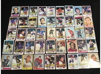 45 Vintage Topps NHL Hockey Cards - 1975 To 1981 Assorted Teams