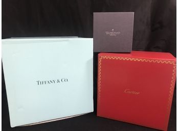 Luxury Empty Box Trio - Tiffany, Cartier, Waterford - Resellers Dream!