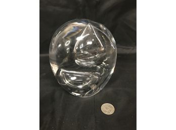 Kosta Royal Art Modern Crystal Sculpture Signed Artist Warff #97937  6'H X 5'W  6lbs