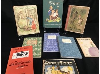 9pc Lot Vintage German Books - Children's, Classics, Poetry, Music