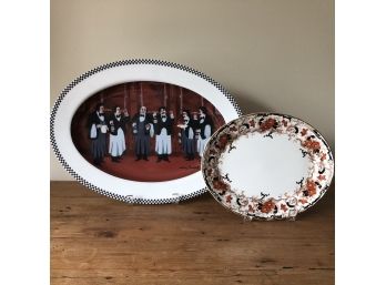 Contemporary And Vintage Pair Of Platters