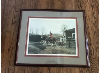 Framed Hunt Lithograph By Mark Dassoulas (American, 1955-)