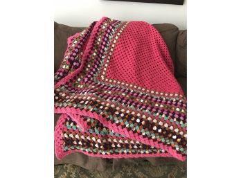Giant Granny Square Afghan Throw - Hand Crocheted - Acrylic 80' X 68'