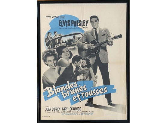 1963 Original Elvis Presley 'Blondes, Brunes Et Rousses' (Girls, Girls, Girls) Movie Poster