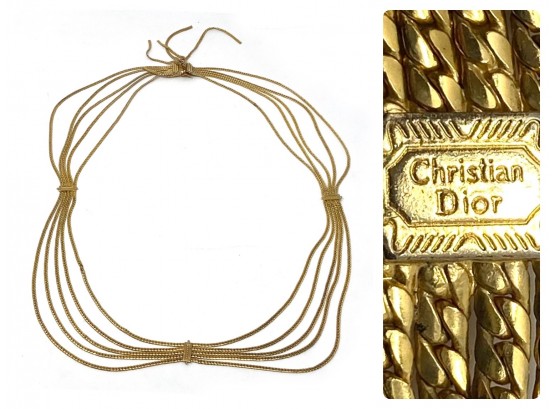 Christian Dior Vintage Gold Toned Chain Link Draping Belt