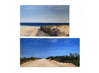 Pair Beach Landscapes By Irwin Goldman