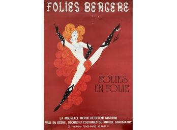 French Vintage Art Deco Revue Poster By Helene Martini For Folies Bergere.