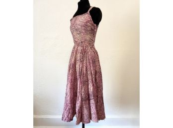 Vintage Abstract Print Sequined Dress