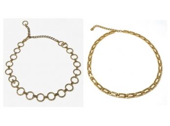 Pair Of Gold Tone Chain Belts