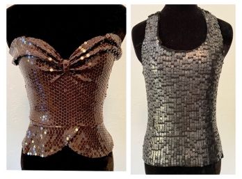 Pair Of Sequined Tops, Size S