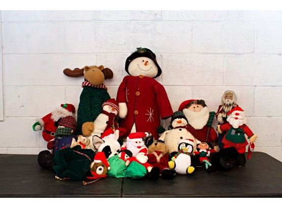 Fun Group Of Sants's, Snowmen & Moose Figural Decorations