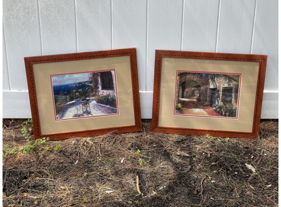 Two Custom Framed And Matted Prints, Signed Vincent