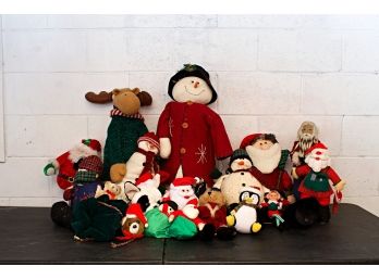 Fun Group Of Sants's, Snowmen & Moose Figural Decorations