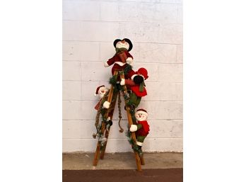 Fun Snowmen On A Ladder Christmas Decoration
