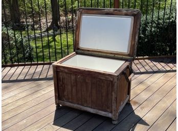 Outdoor Wood Cased Ice Chest