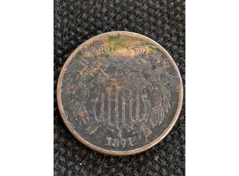 1871 United States 2 Cent Coin