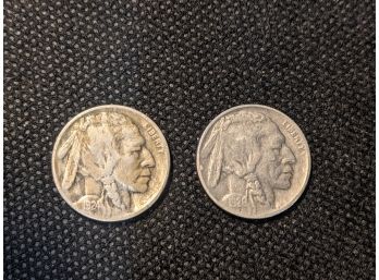 1924 And 1926 Buffalo Nickel