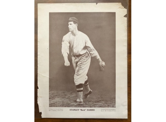 1924 Hall Of Famer Bucky Harris Baseball Magazine Premium By Charles M. Conlon