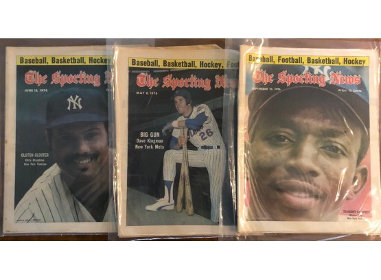 Lot Of 5 Yankees On '70s Sporting News Covers