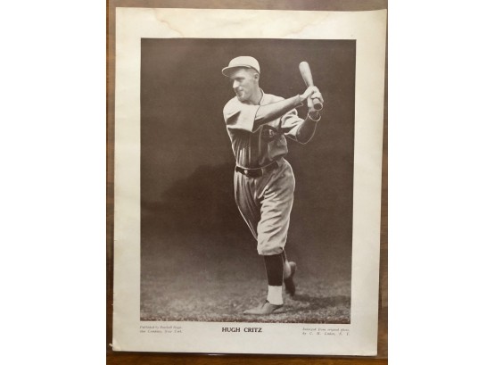 1926 Baseball Magazine Hughie Critz Premium Photo By Charles M. Conlon