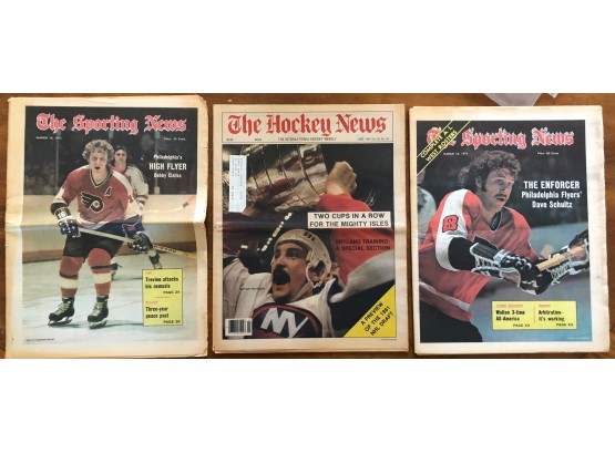Three Vintage Hockey Magazine Incl. NY Islanders Stanley Cup