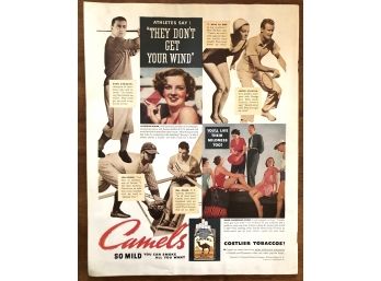 1935 Colliers Featuring Lou Gehrig & Gene Sarazen Camel Cigarette Ad