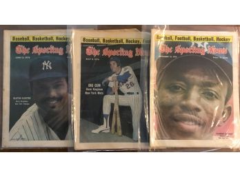 Lot Of 5 Yankees On '70s Sporting News Covers
