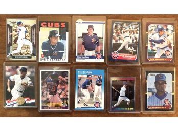 Lot Of 10 Ryne Sandberg Cards Including A Pair Of 2nd Year Cards