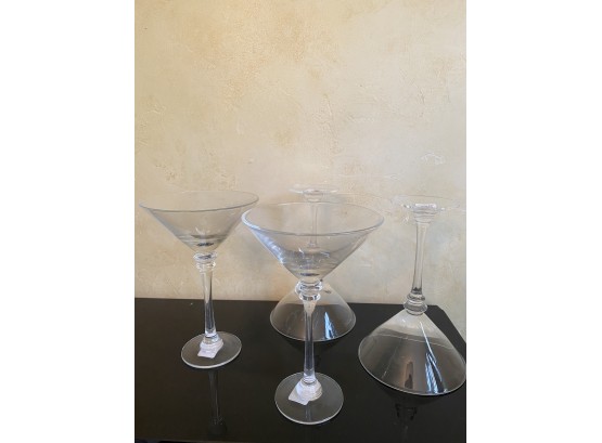 Four Pottery Barn Claro Martini Glasses