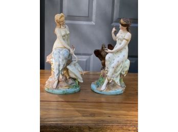 Vintage Hand Painted Porcelain Statuettes