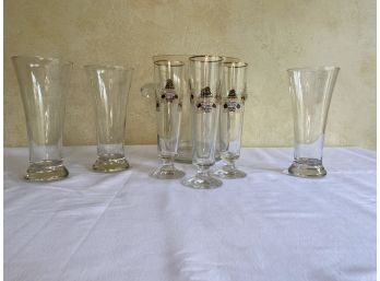 Glass Ice Bucket & Beer Glasses