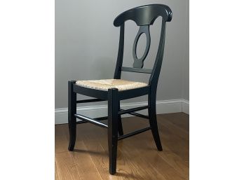 Black Wood Desk Chair - Rush Seat