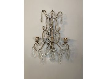 A Vintage Crystal Candle Sconce
