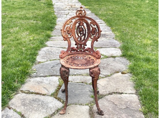 An Antique French Cast Iron Garden Seat (AS IS)