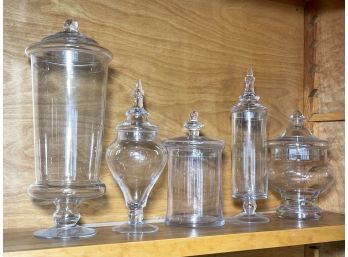 Large Glass Lidded Canisters