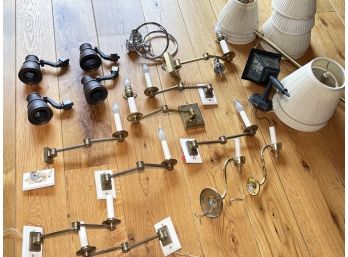 A Large Collection Of Brass And More Sconces And Fixtures - Some Restoration Hardware