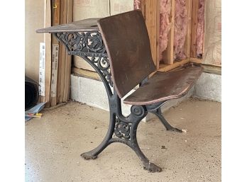 An Antique Cast Iron School Desk