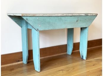 A Rustic Painted Pine Bench